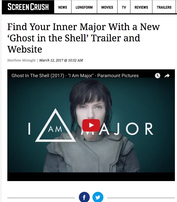 Paramount — "Ghost in the Shell" — I Am Major image 1
